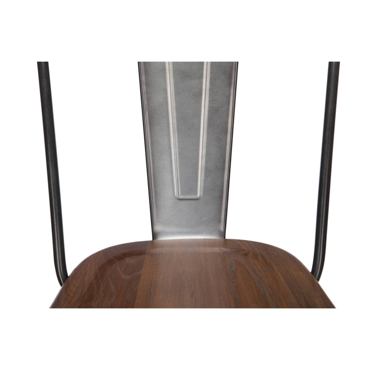 Industrial Modern 4 Pack 26x22 High Back Metal Bar Stools with Solid Ash Wood Seats X594829