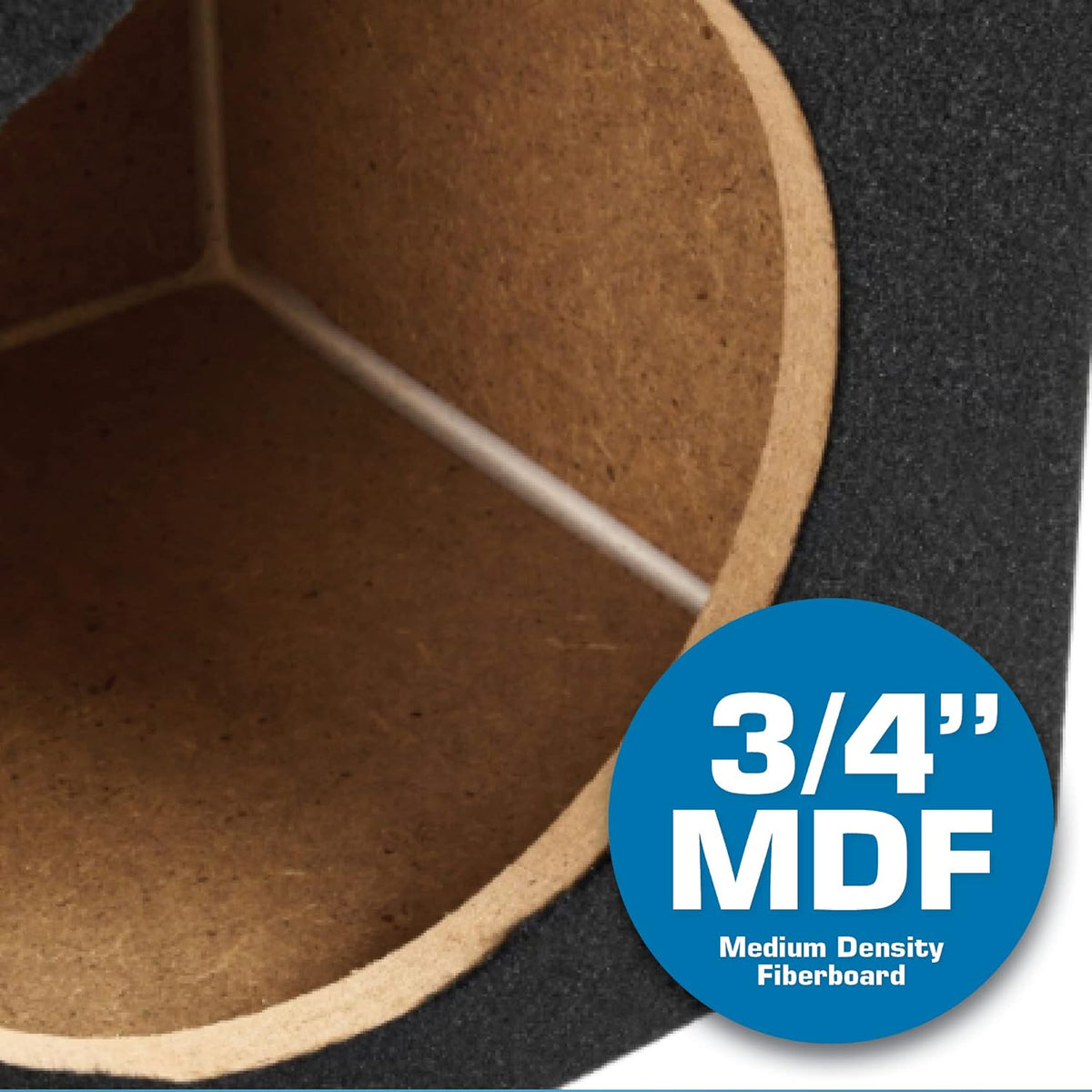 Single 12” Sealed MDF Black Carpeted Subwoofer Enclosure Q374450