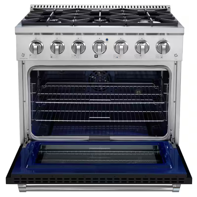 5.2 cu. ft. Gas Range with 6-Burners and Convection Oven in Matte Black V65331
