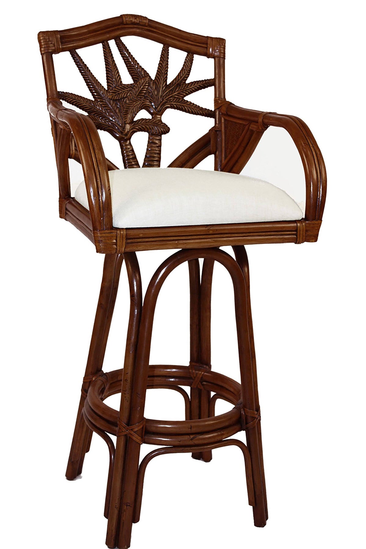 Indoor Swivel Rattan & Wicker Barstool T828