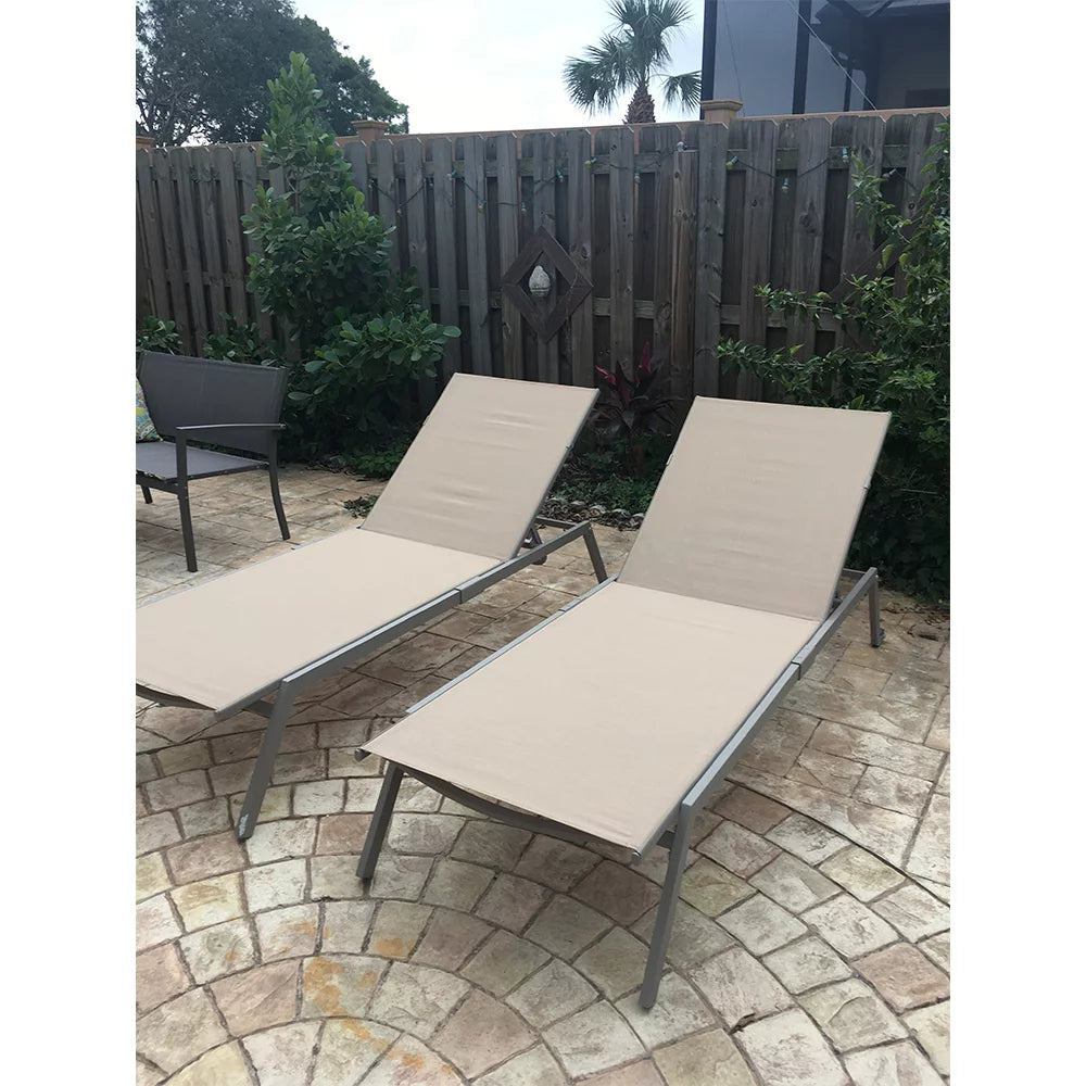 Tan 2 Pack Outdoor Chaise Lounge W235783