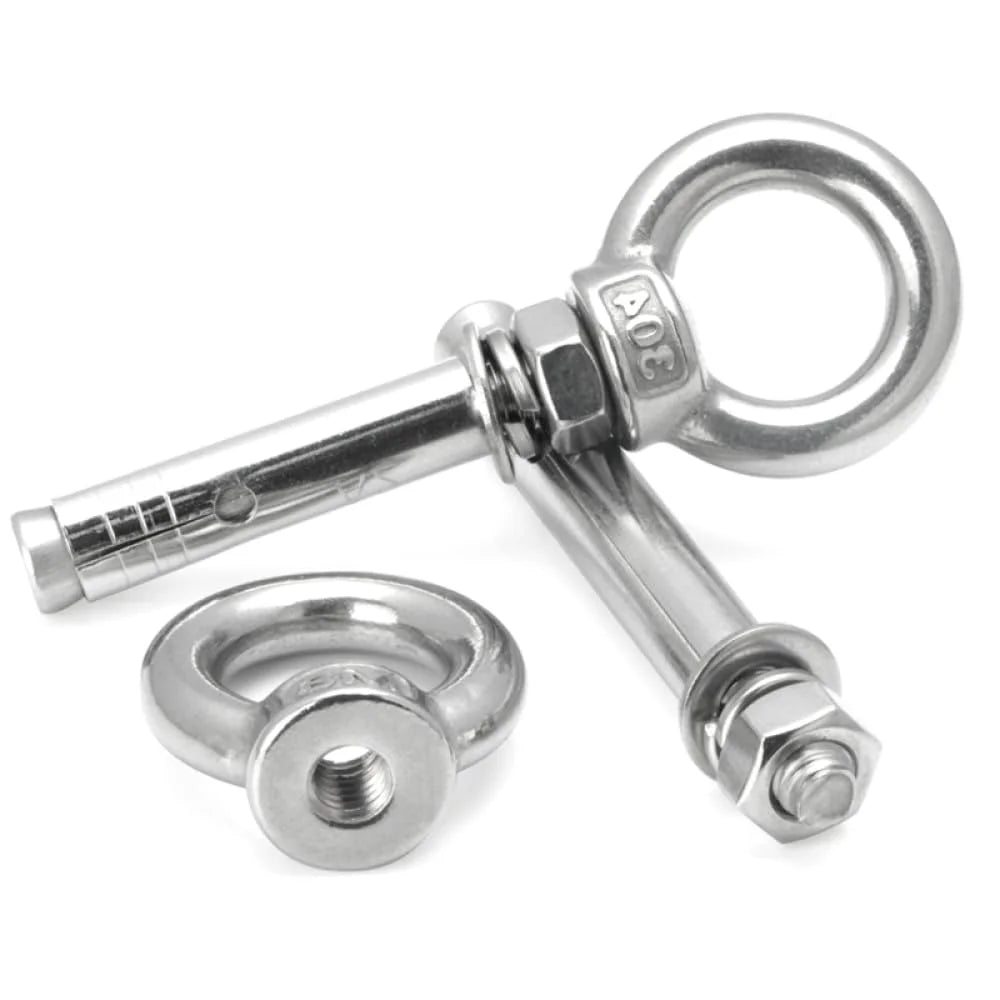 304 Stainless Steel Lifting Eye Bolt M8x100mm 2pcs I428193