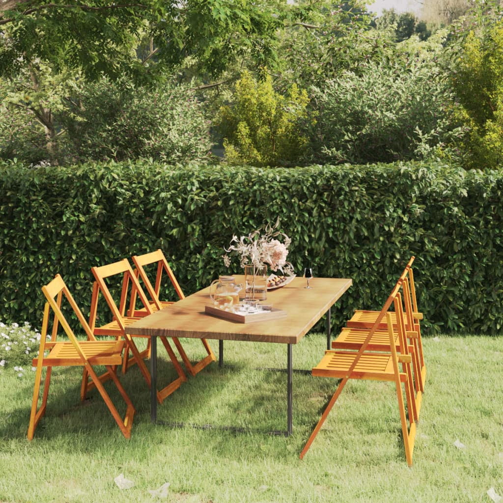 Folding Garden Chairs 6 pcs Solid Wood Acacia U640
