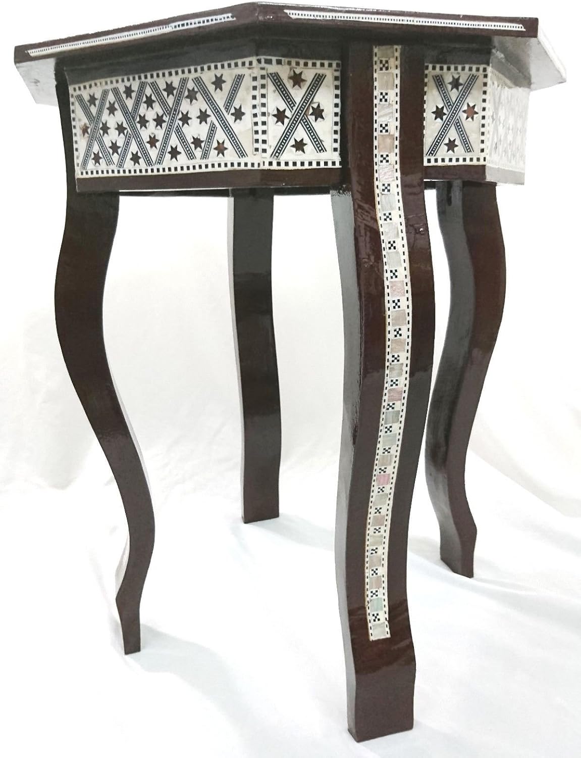 Brown Wood Octagonal Corner Table C3034