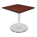 Cherry/Chrome Square Platter Base Table Q6290