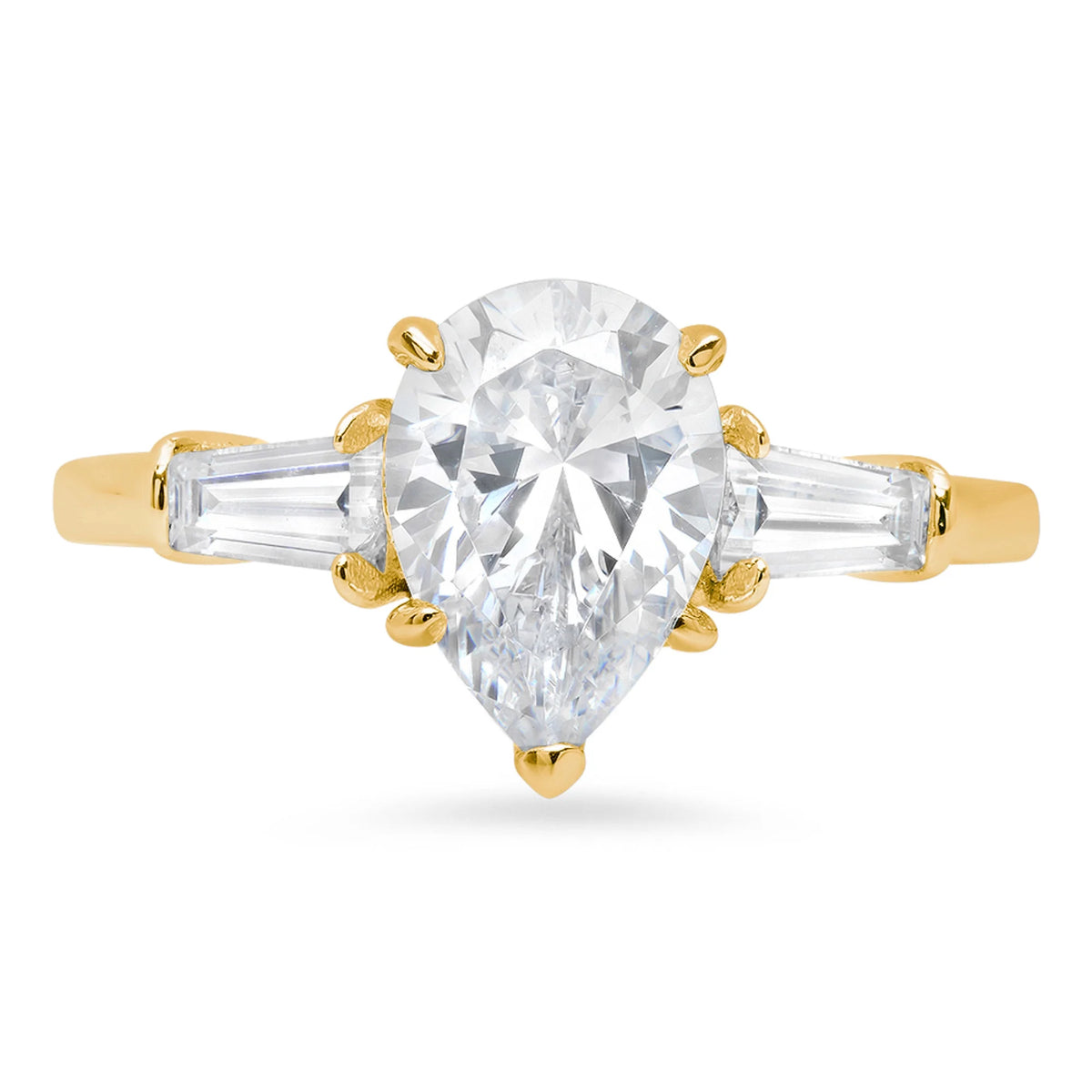 14K Yellow Gold Three-Stone Diamond Engagement Ring L13907