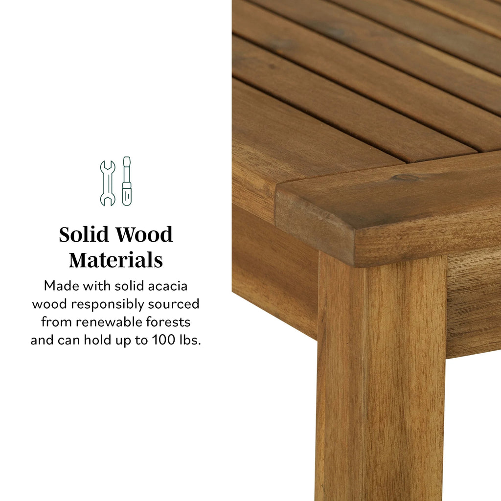 Brown Acacia Wood Patio Dining Table E688