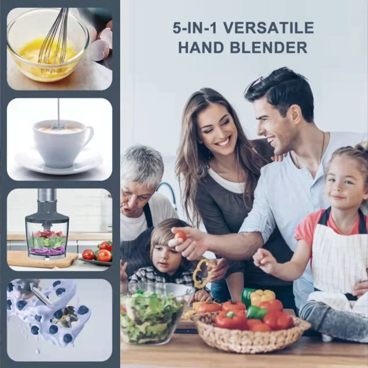5-in-1 Hand Blender with Adjustable Speeds R482