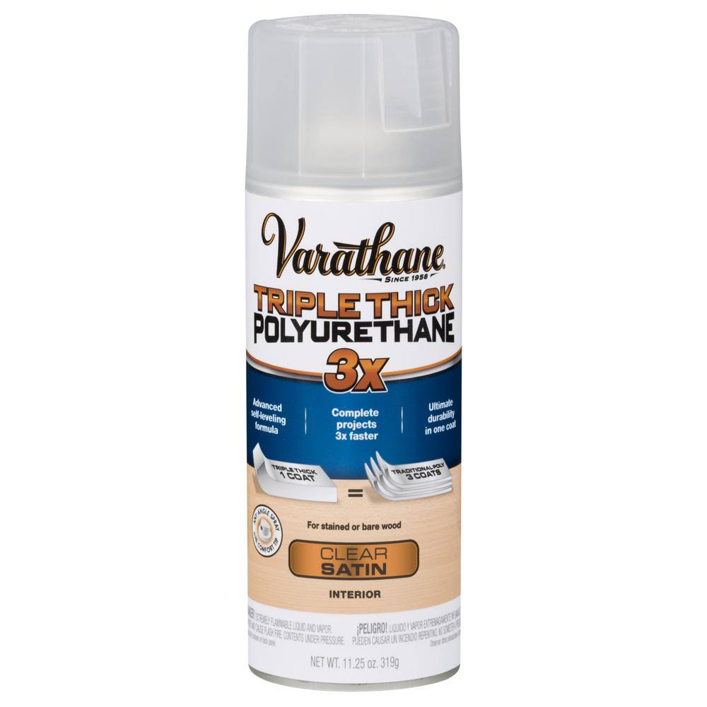 11 oz Clear Satin Triple Thick Polyurethane Spray (6-Pack) A162