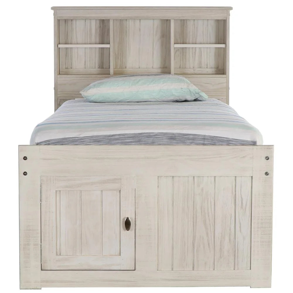 Solid Pine Twin Captains Bookcase Bed with 6 Drawers G39442