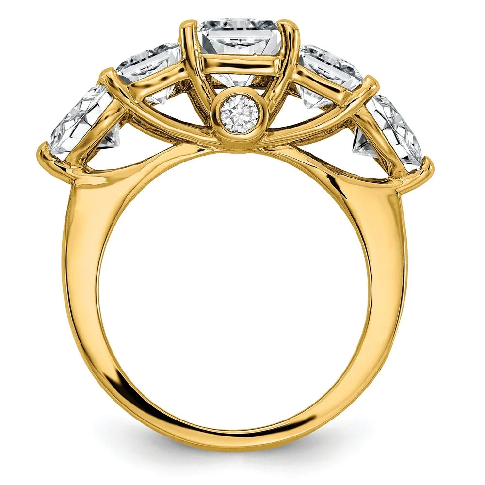 14K Yellow Gold Moissanite Ring, Size 8 E296663