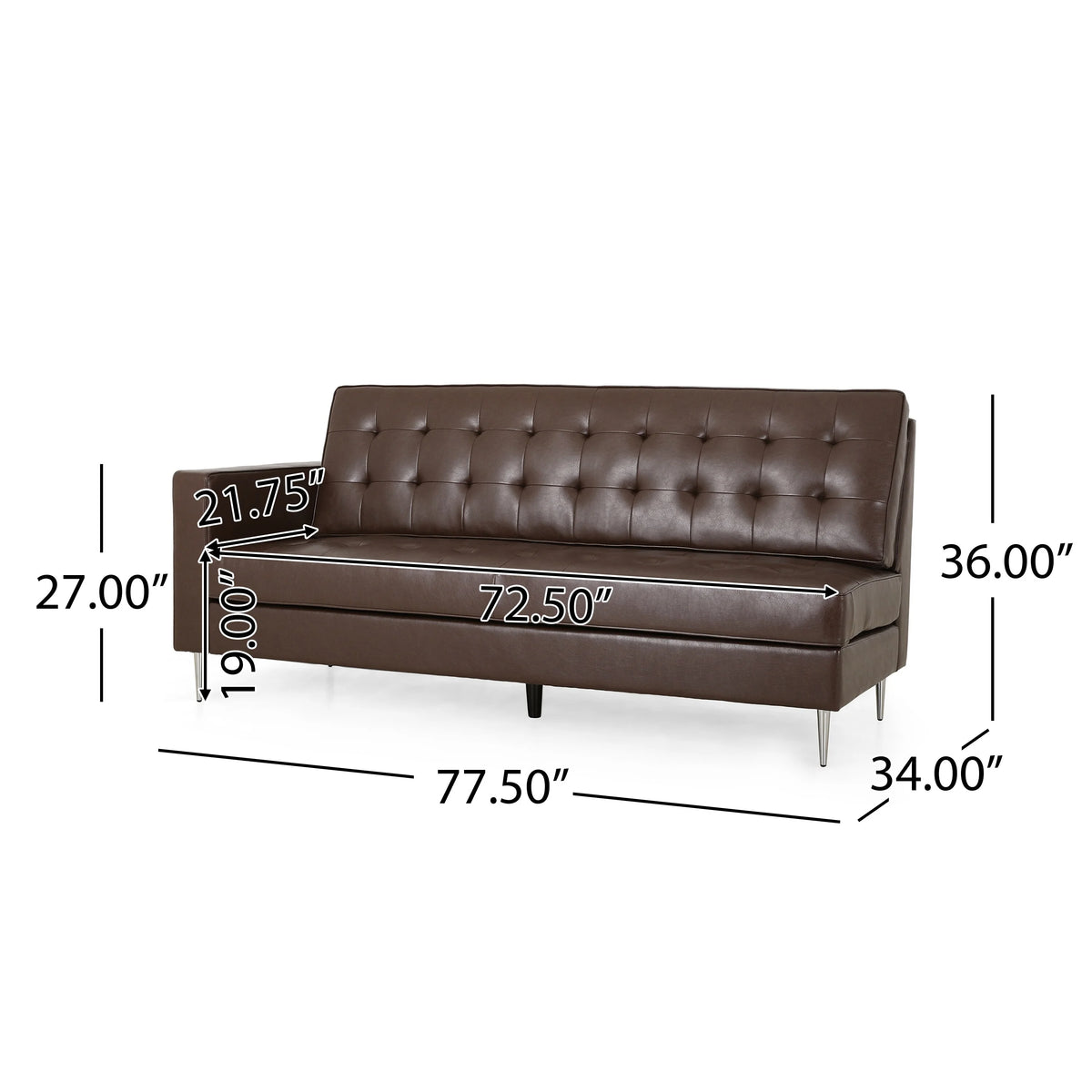 Dark Brown Faux Leather 5 Seater Sectional Sofa Set E527