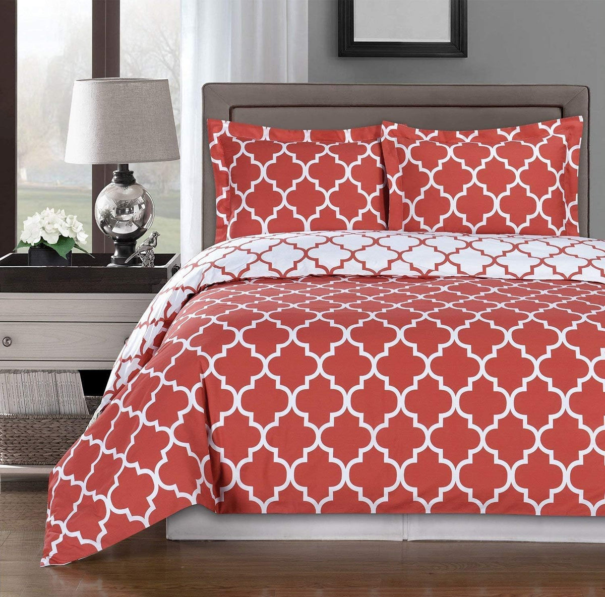 3-Piece Full / Queen Cotton Comforter Cover Set S301