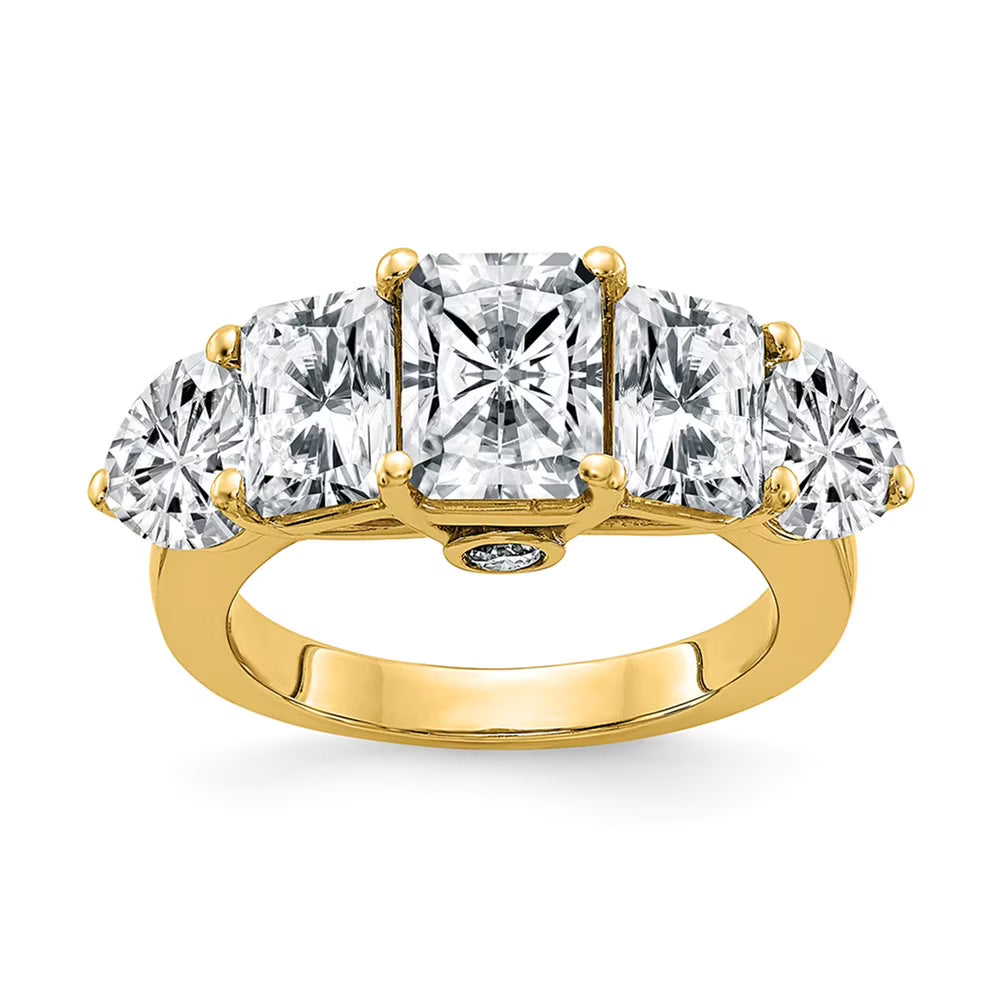 14K Yellow Gold Moissanite Ring, Size 8 E296663