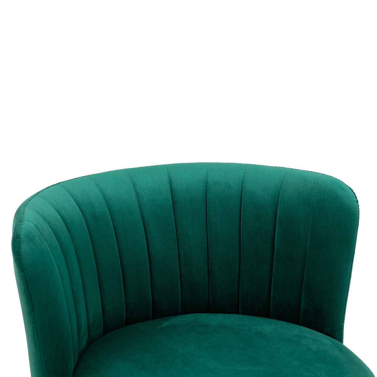 Emerald Velvet Swivel Bar Stools Set of 2 with Back Wood Legs Footrest Counter Height Armless Tall Stool J117