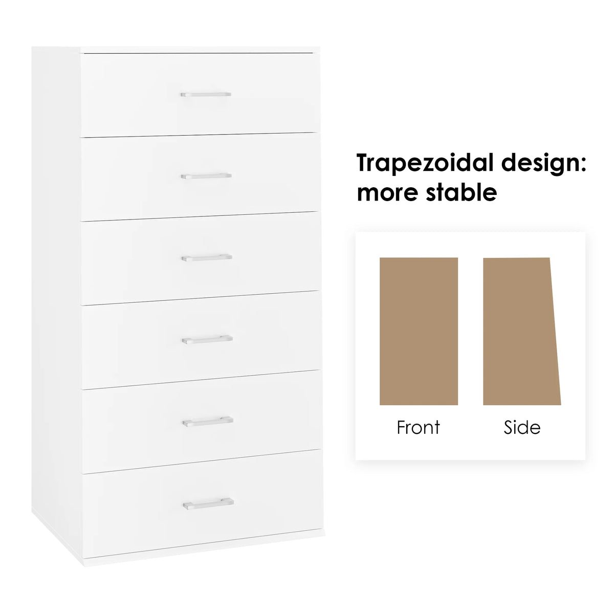 White 6 Drawer Wood Dresser V378
