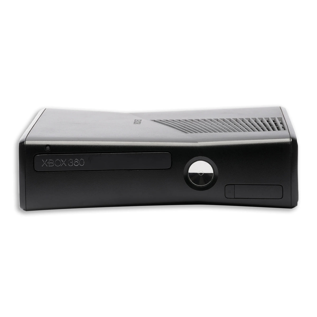 Black Xbox 360 S 4GB Game Console with 2 Black and White Game Controllers J920