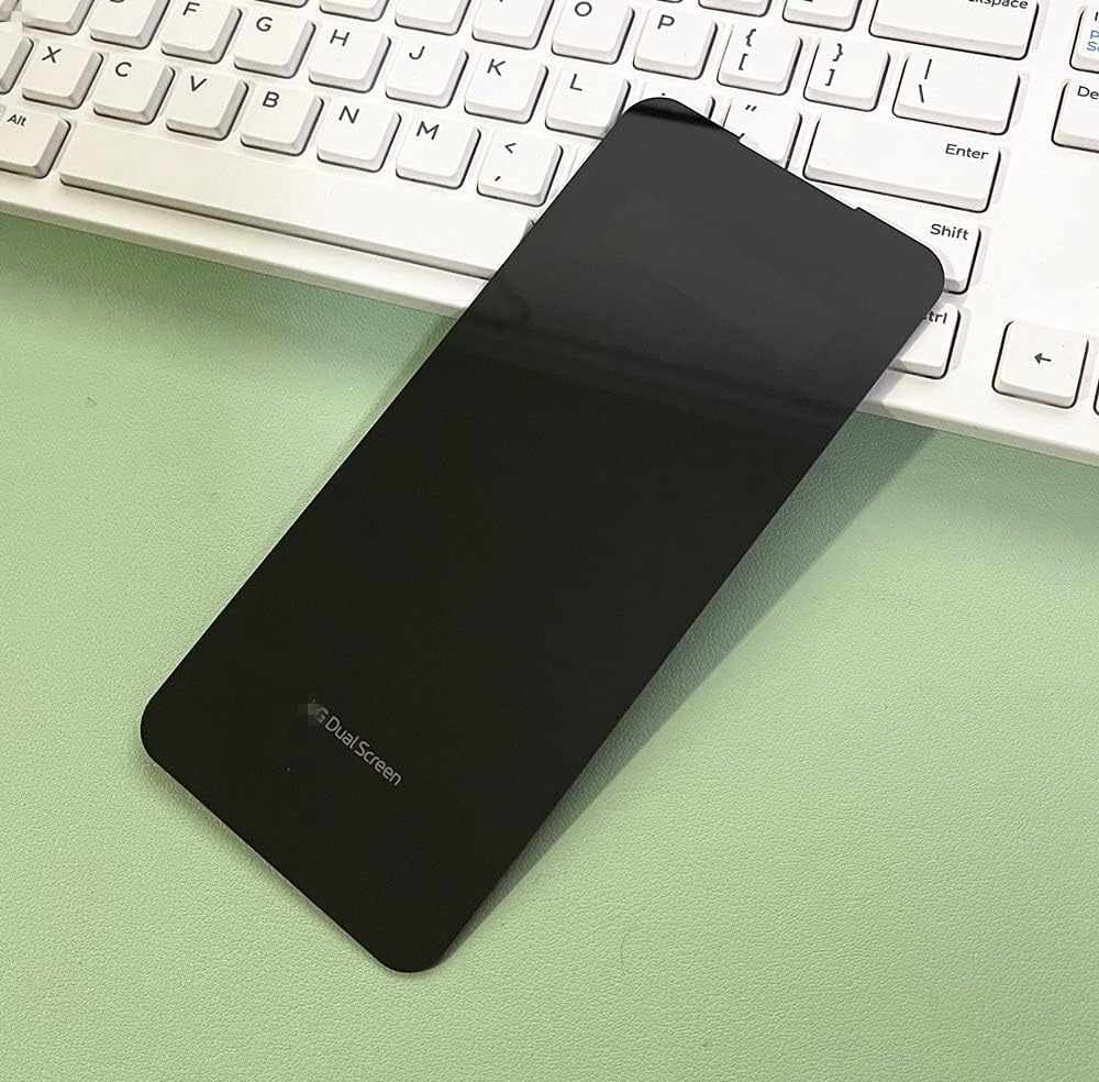 Black Front Glass Replacement with Pre-Installed Tape Parts Back Glass for LG V60 ThinQ Dual Screen D57372
