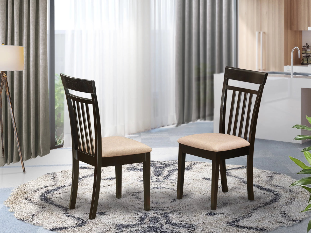 Fabric Dining Chairs in Cappuccino Set of 2 K647960