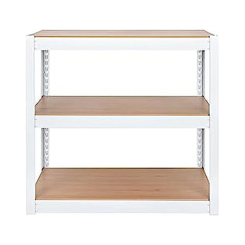 2 Shelf Adjustable Metal Shelving and Storage Bookcase White I9679