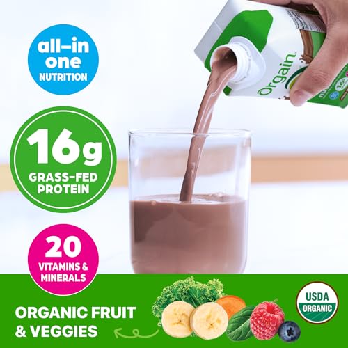 11 Fl Oz Organic Nutritional Protein Shake, Creamy Chocolate Fudge Y476323