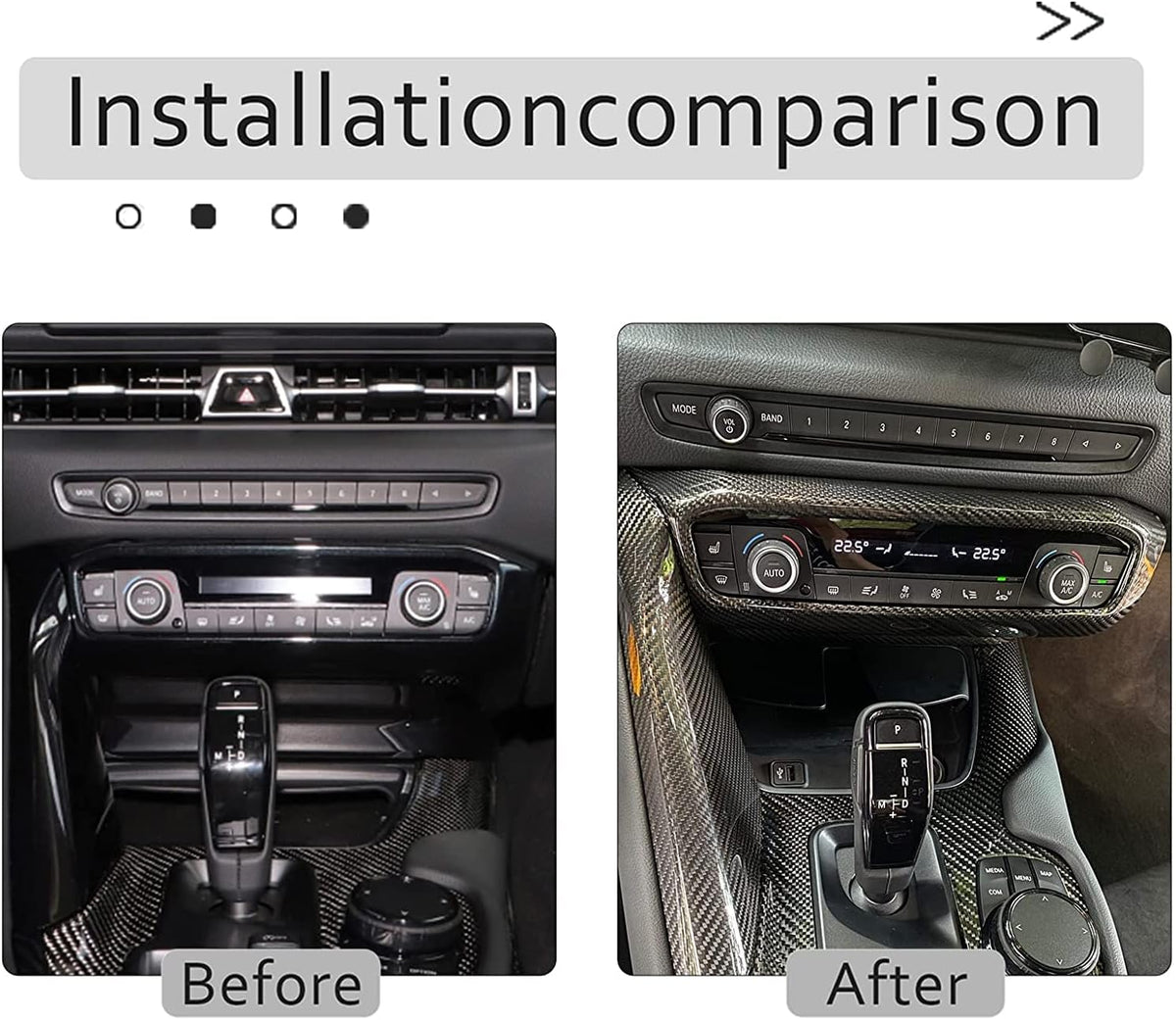 Carbon Fiber Center Console Decorative Cover Air Conditioner Control Panel Trim M635