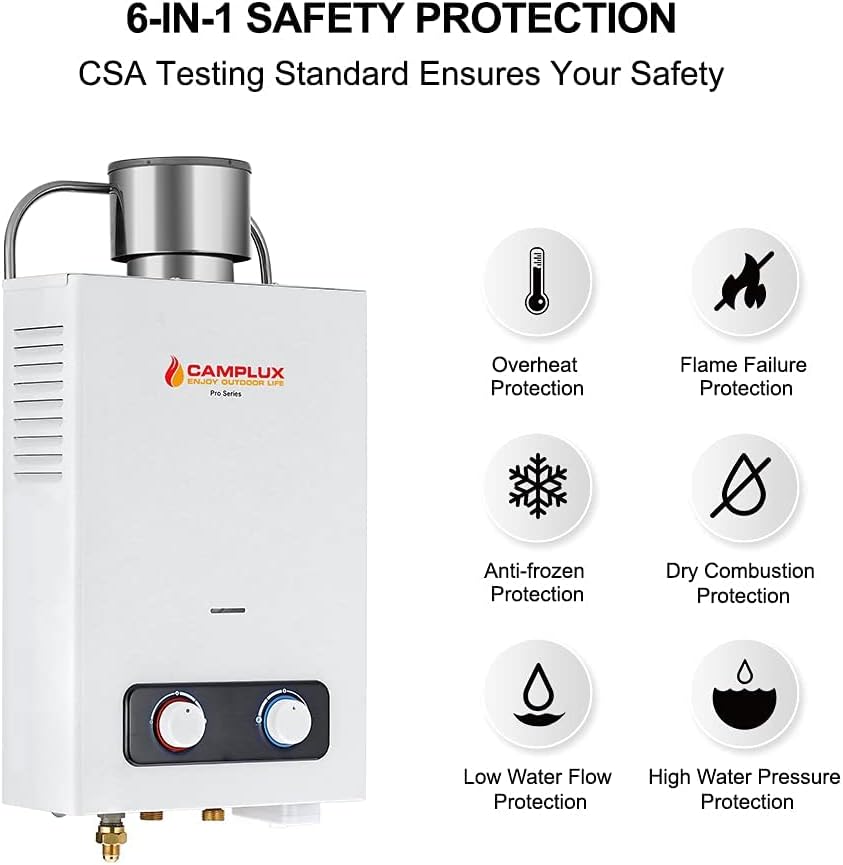1.58 GPM Outdoor Propane Tankless Water Heater with S/S Rain Cap T313