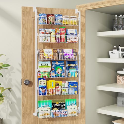 Black 6-Tier Metal Over The Door Pantry Organizer X74115