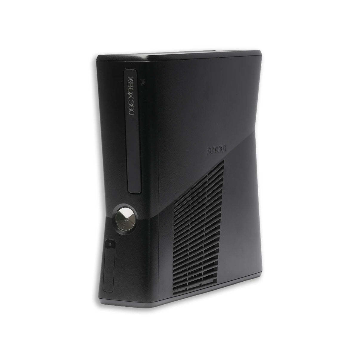 Black Xbox 360 S 4GB Game Console with 2 Black and White Game Controllers J920