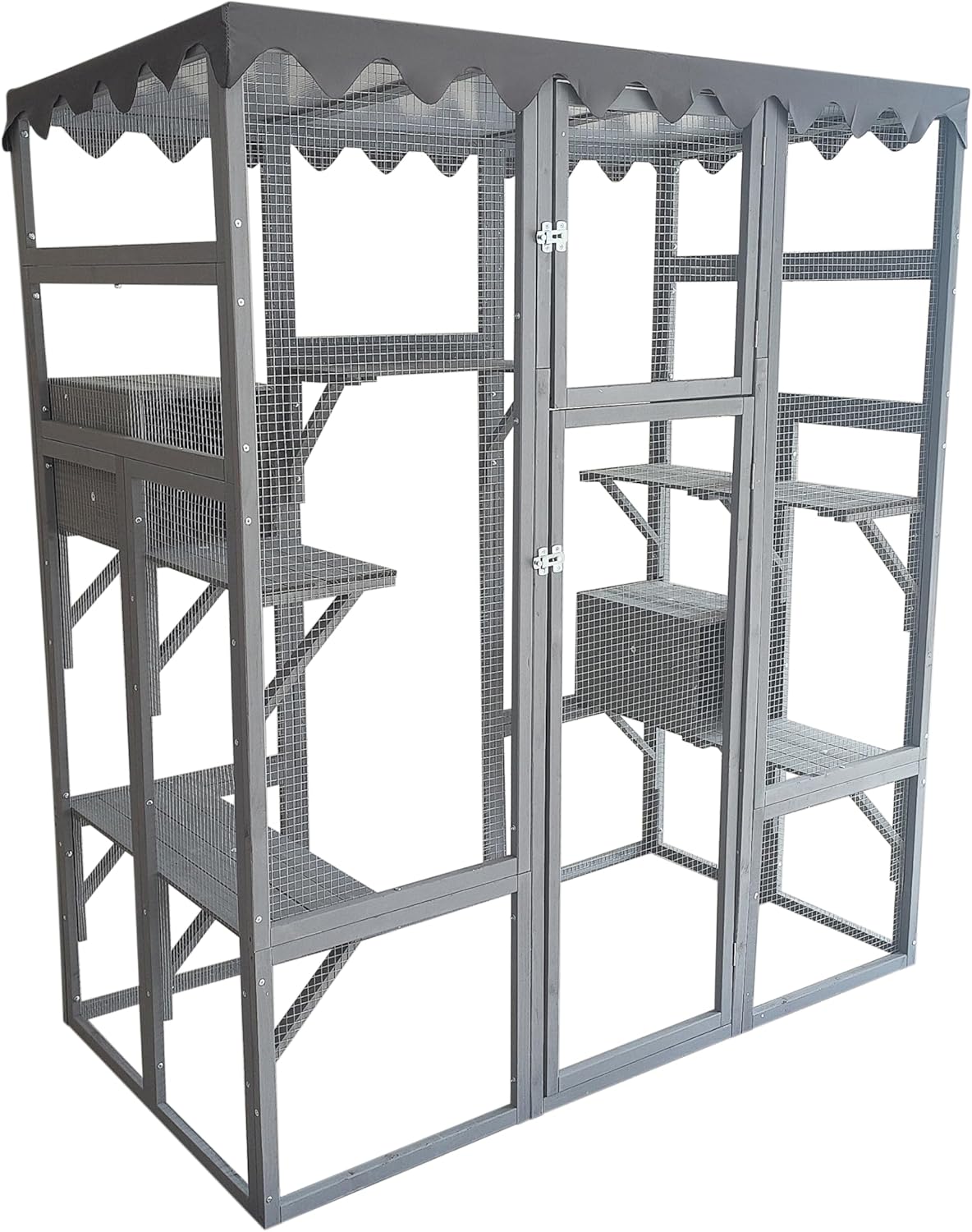 Large Wooden Cat Enclosure with Wheels and Glass Doors, 38" X 32" X 24" G10960