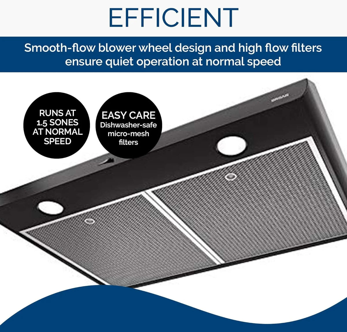 30-inch Under-Cabinet Convertible Range Hood with 2-Speed Exhaust Fan and Light, Black N4435