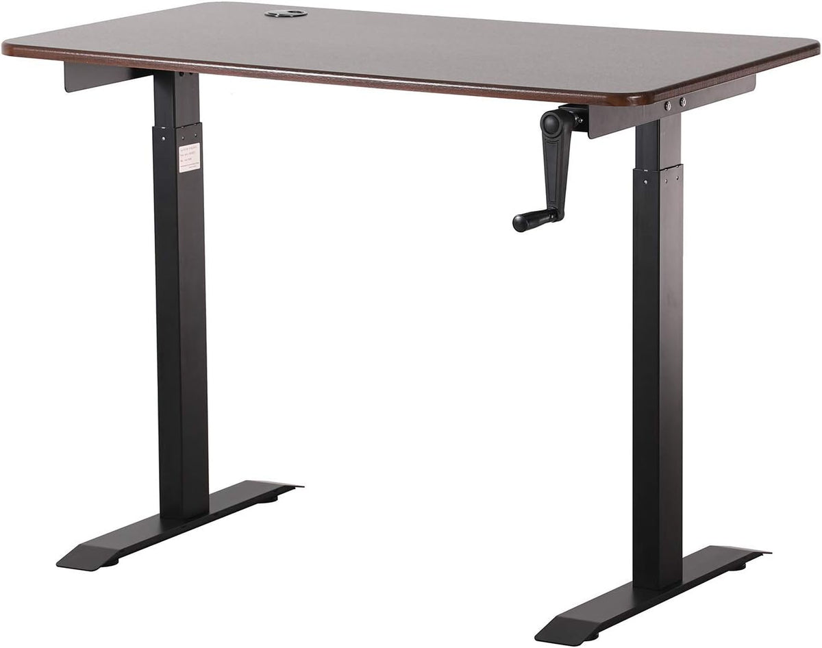 White Crank Adjustable Height Standing Desk Y48199