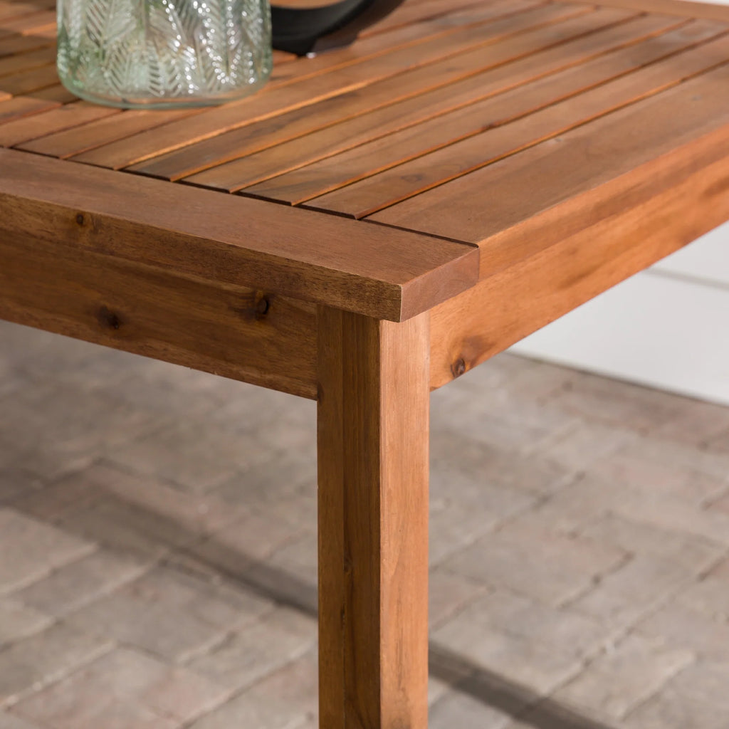 Brown Acacia Wood Patio Dining Table E688