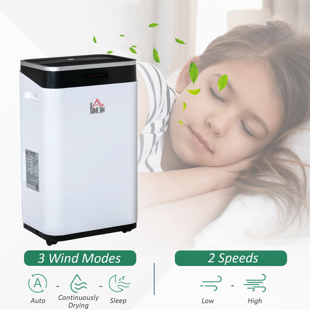 Portable Electric Dehumidifier with 14 Pint Tank, White J4628