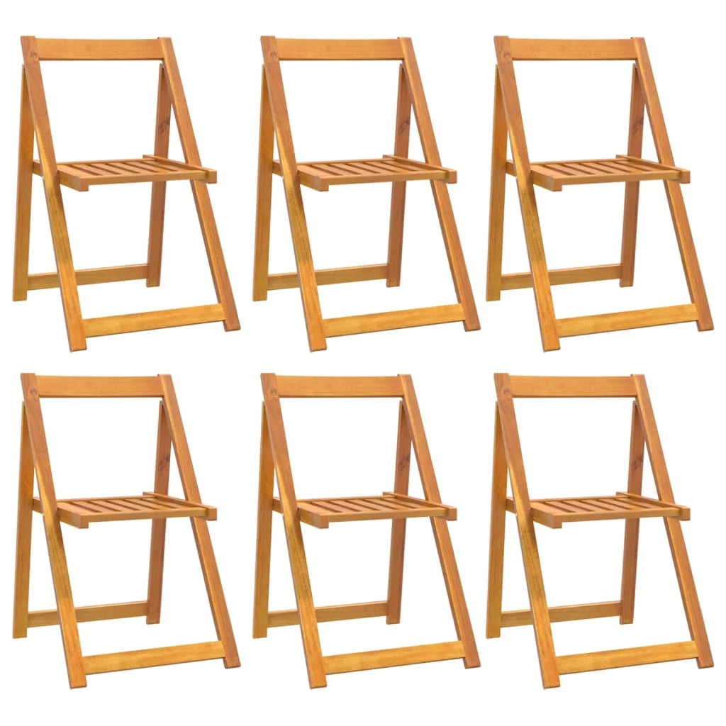 Folding Garden Chairs 6 pcs Solid Wood Acacia U640