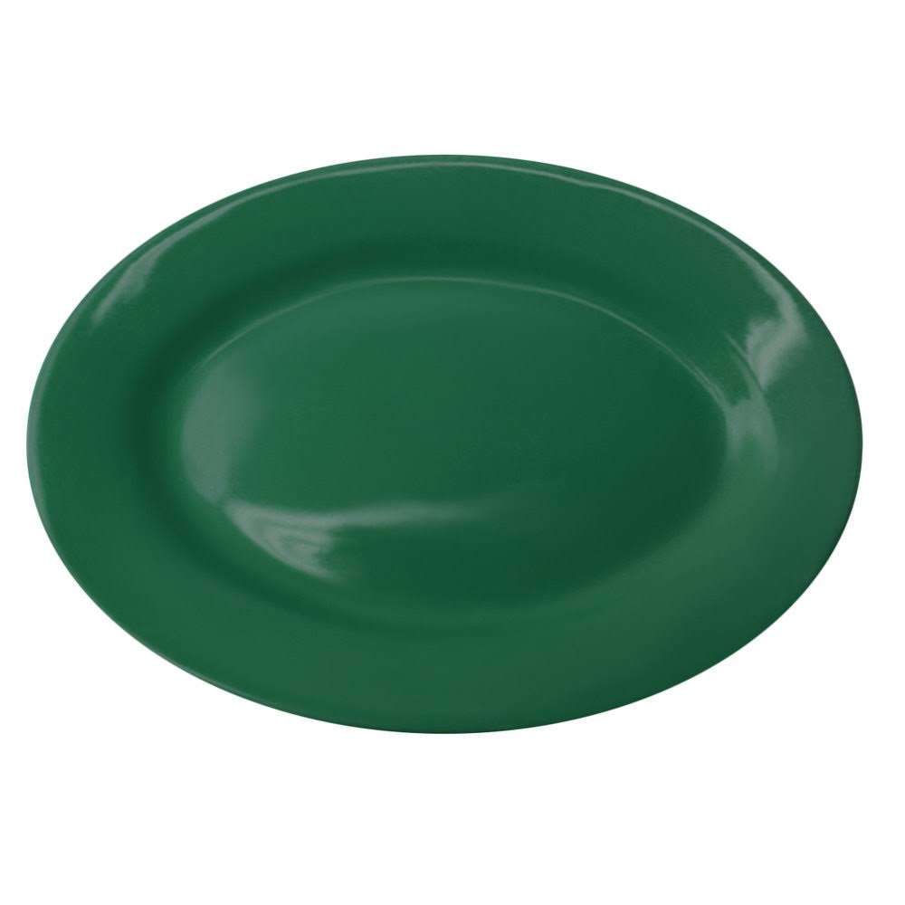 Green Stoneware Wide Rim Platter - 12/Case V274
