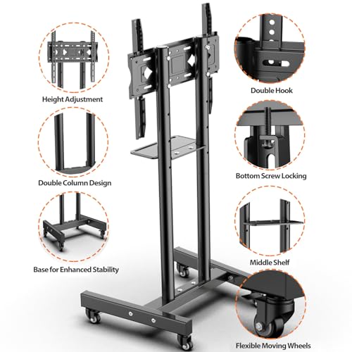 Mobile TV Stand with Wheels for 26-60 Inch Flat Curved TVs C293