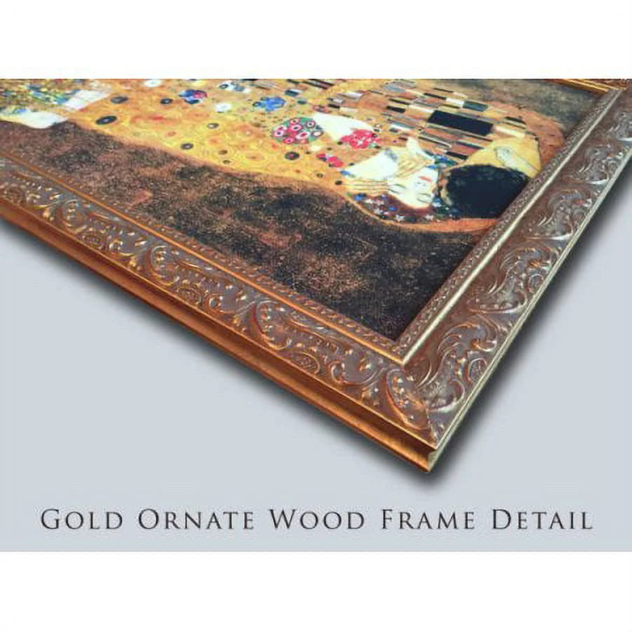 Gold Ornate Wood Frame and Double Matted Museum Art Print D3664