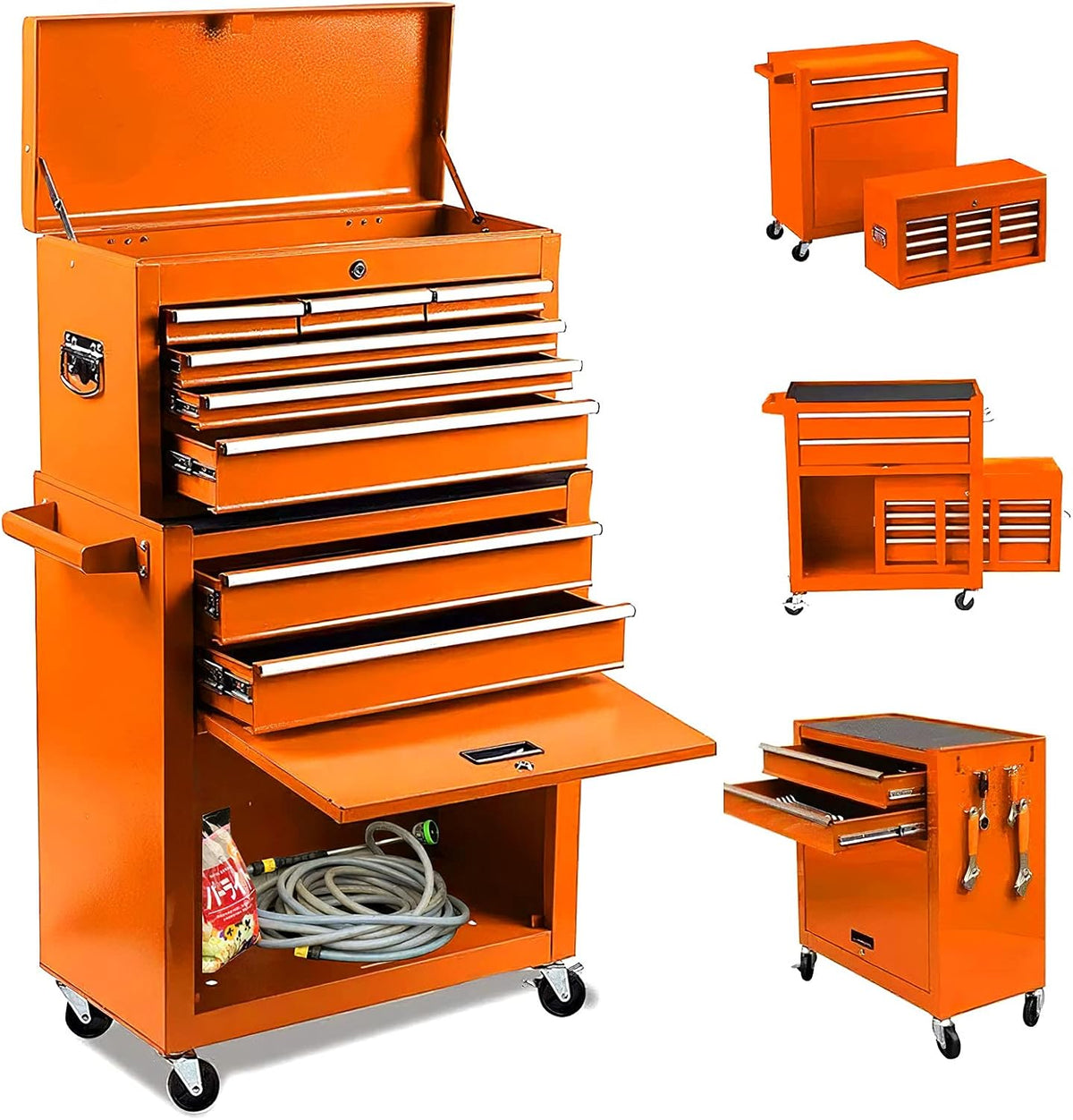 8-Drawer Rolling Tool Chest with Wheels and Lock A7026