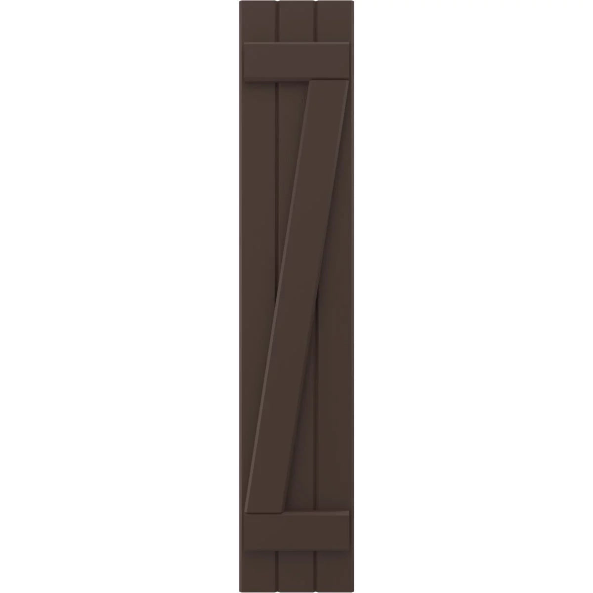 Real Wood Joined Board-n-Batten Shutters with Z-Bar, Raisin Brown V7832