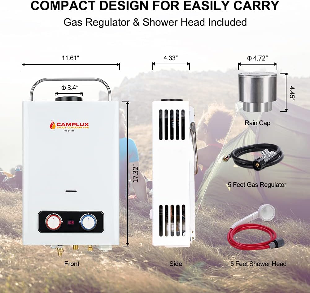 1.58 GPM Outdoor Propane Tankless Water Heater with S/S Rain Cap T313