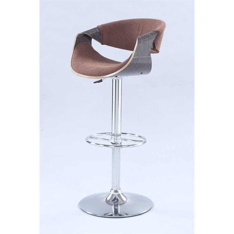 Brown Fabric Adjustable Saddle Seat Stool U2759