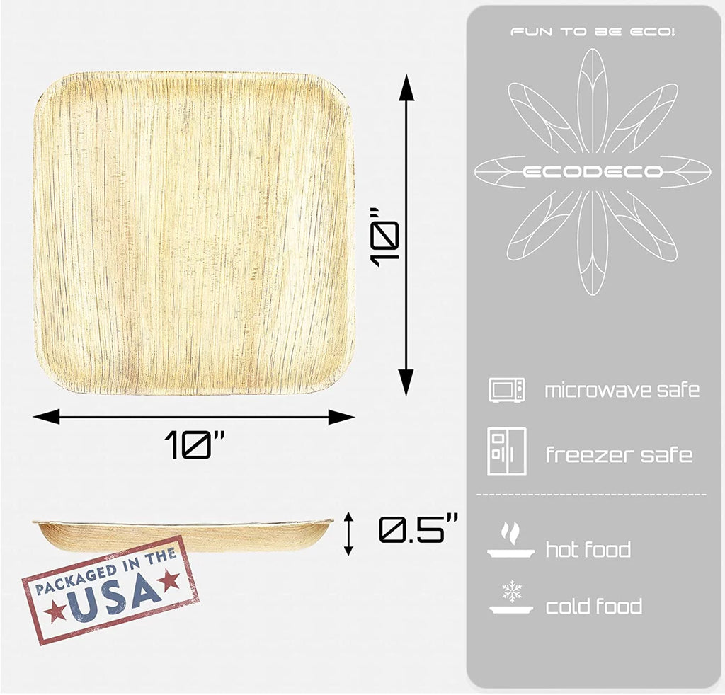 100 Palm Leaf 10 inch Disposable Plates U959