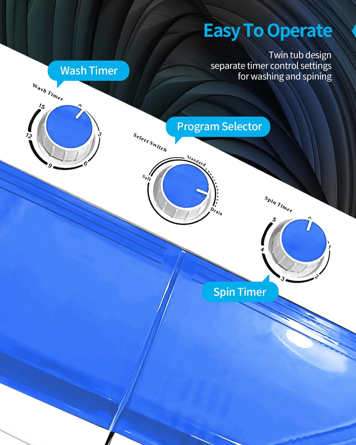 Portable 26lbs Twin Tub Wash&Spin Combo P631934