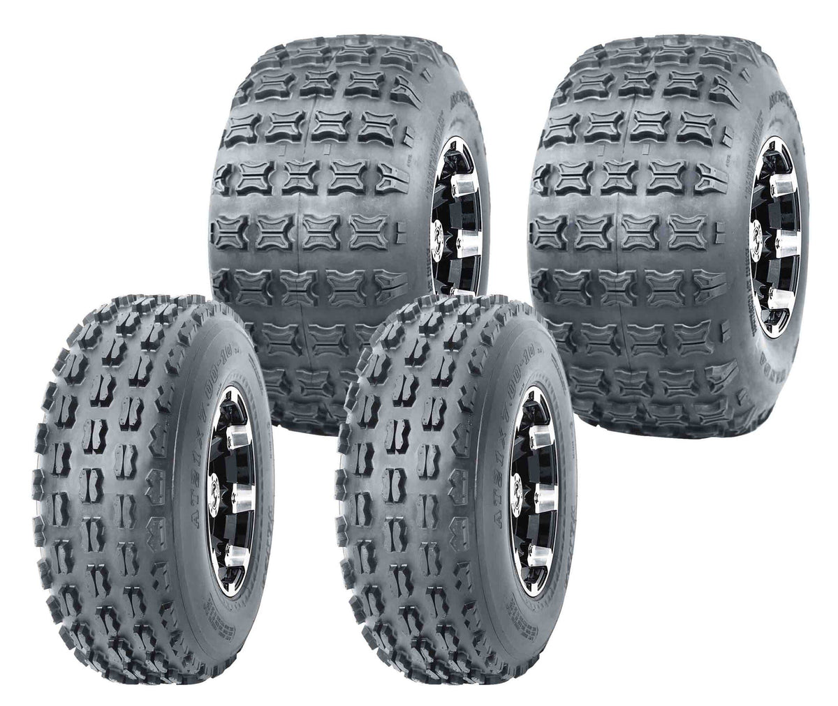 4 ATV Tires 19x7x8 Front & 18x9.5x8 Rear 4PR Z18023