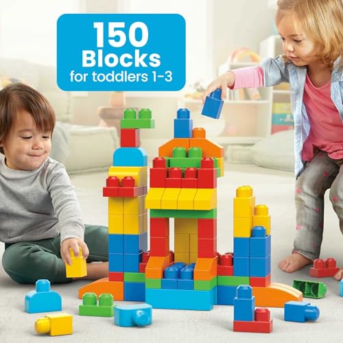 150 Pieces Blue Toddler Blocks Building Bag B1476