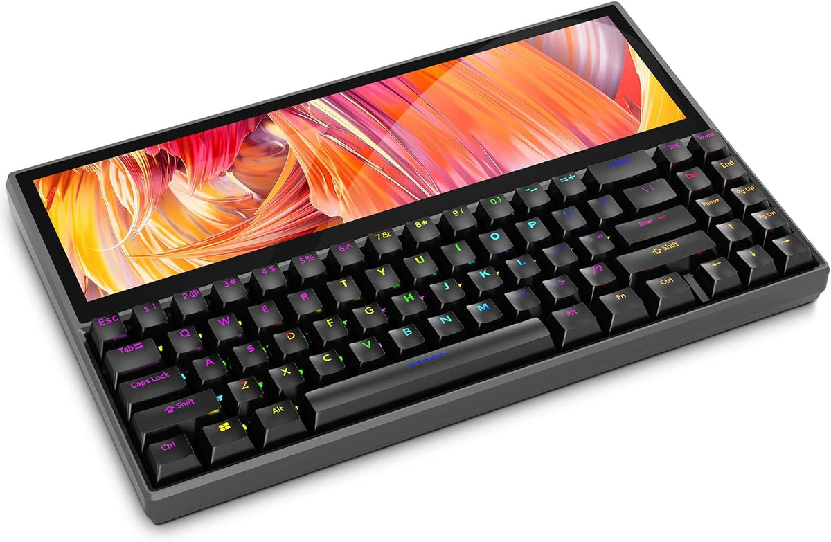 Mechanical Keyboard with Touchscreen, 71 Keys RGB LED Backlit, Black R183
