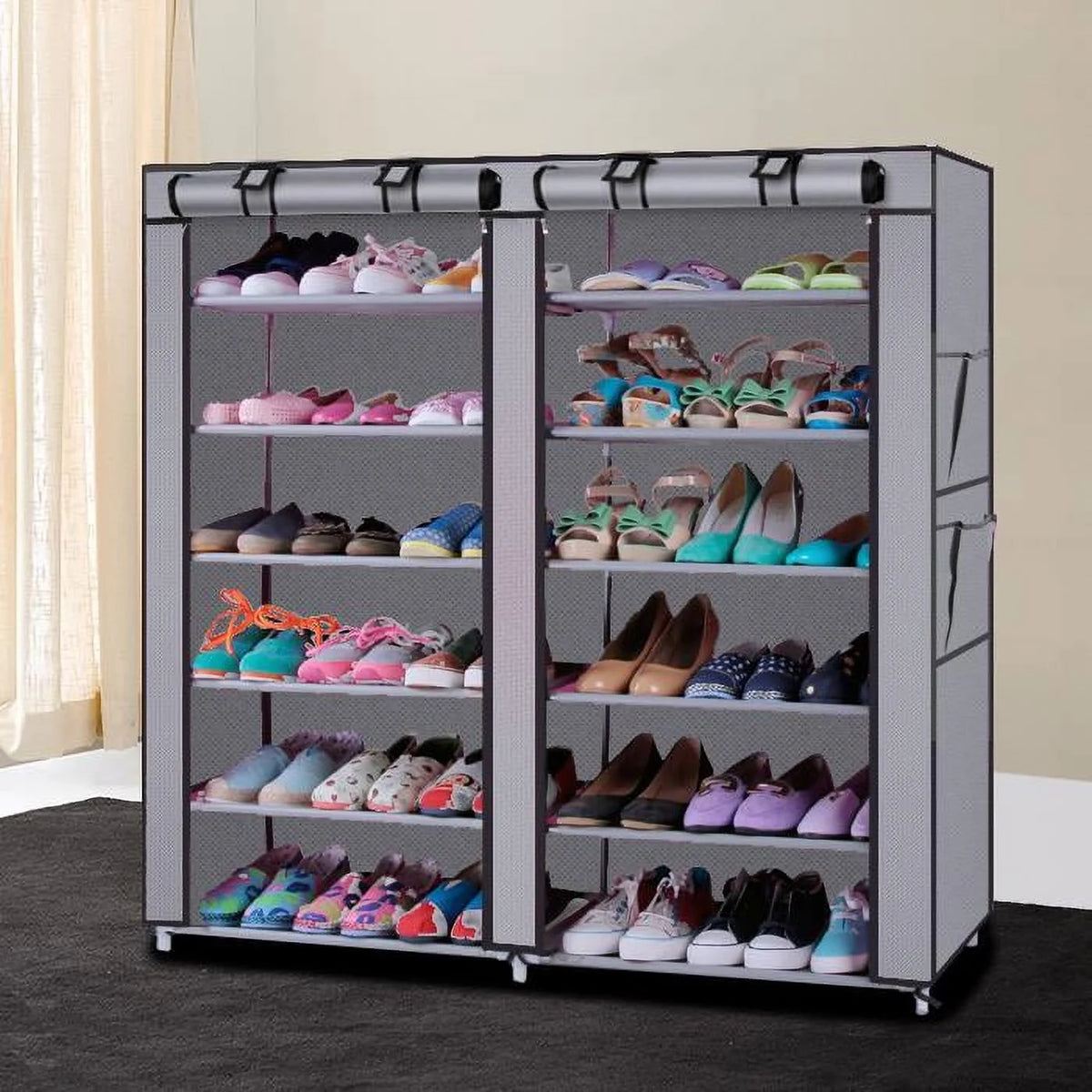 6 Tier Double Row Shoe Rack Shoe Storage Cabinet Organizer L989021