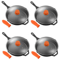 12x22 Pre Seasoned Nonstick Cast Iron Frying Pan with Lid (4 Pack) A207
