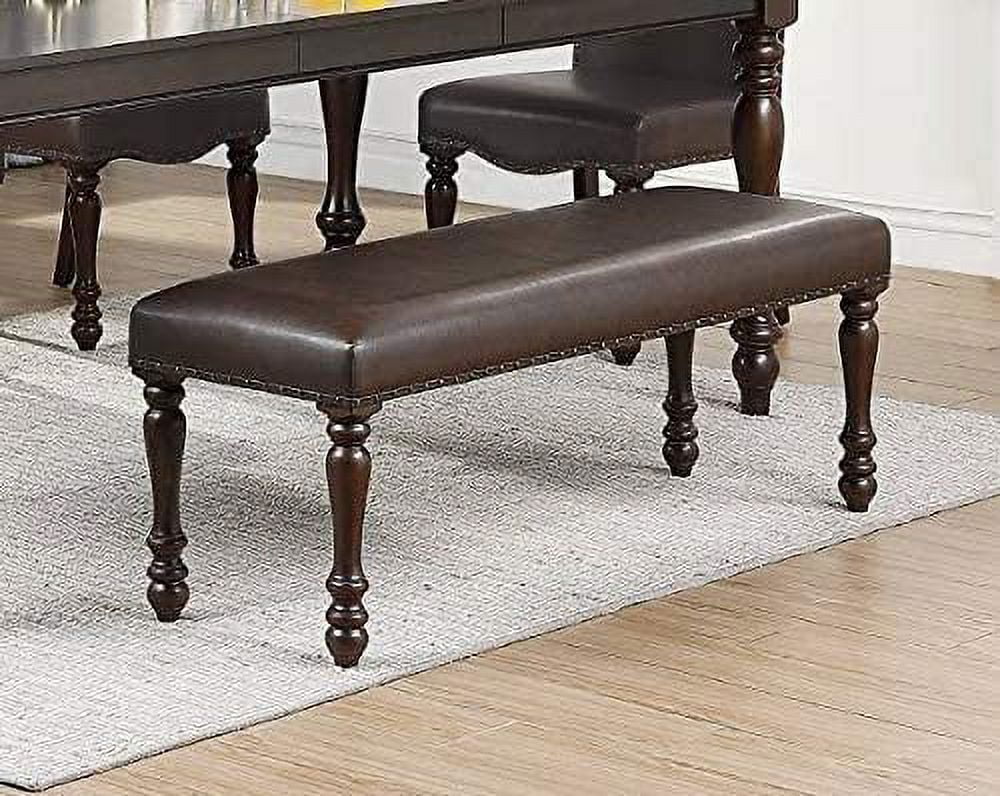 Faux Leather Upholstered Dining Bench with Rubber Wood L407